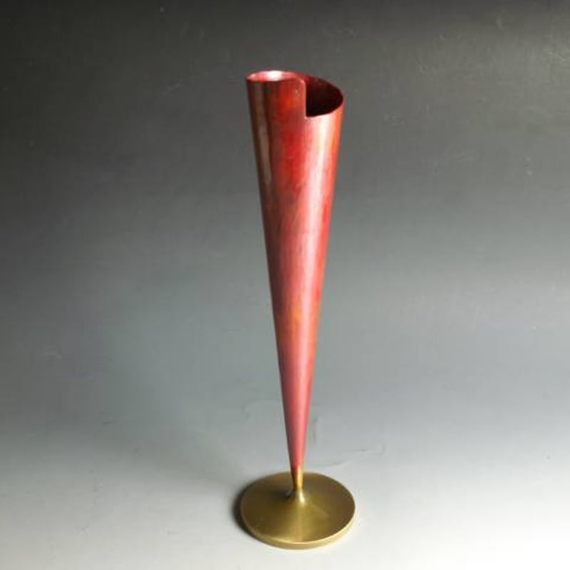 銅製 一輪挿し 花瓶 花瓶 紅色 垂花 大 一輪挿し 花器 銅製 工芸品 鍛造 手づくり