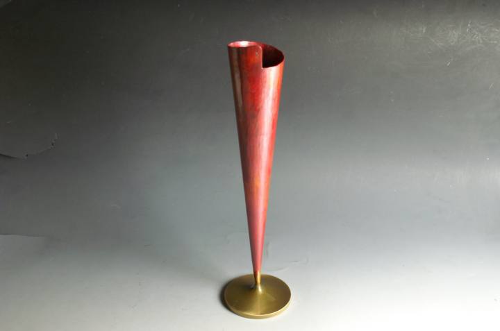 銅製　巾着　置物　一輪挿し　花器　作家作品　レア 銅製 巾着 置物 一輪挿し 花器 作家作品 レア