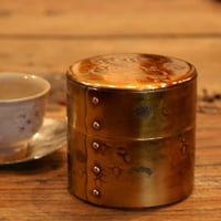 茶筒 銅 手作り 金色燻 八半斤 茶器【工芸ギフト】 工芸品 鍛造 おしゃれ 日本製