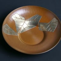 手作り銅器 茶托 玉露 宣徳葉文（５枚組） 茶器