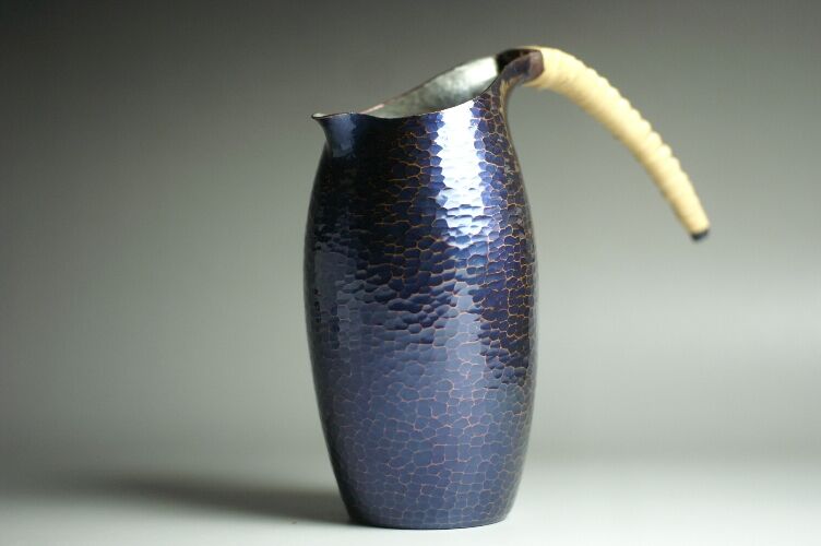 ちろり 銅器 青藍色 内錫 百年物語 手作り 酒器【日本酒】【亮