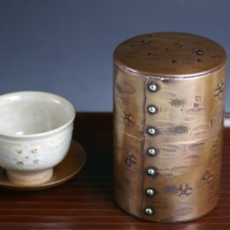 茶筒 銅 手づくり 生地色 七半斤 茶器 【工芸ギフト】 【引出物御祝