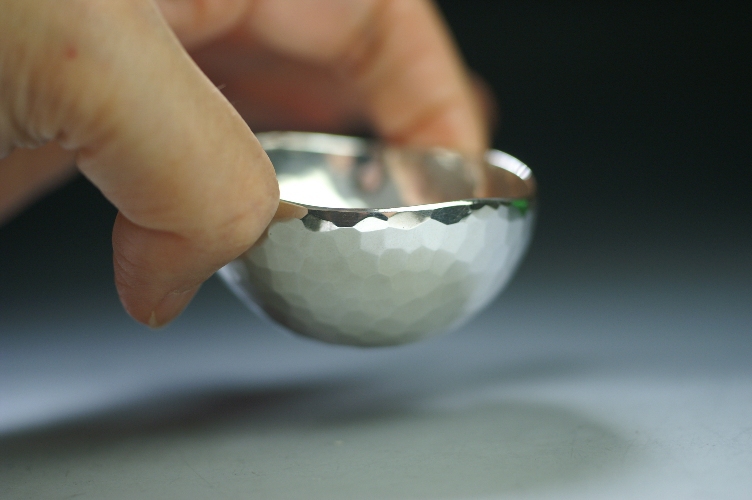 海】山崎謹製 酒器セット 純銀製 徳利＆お猪口(ぐい呑) 総重量約284.5