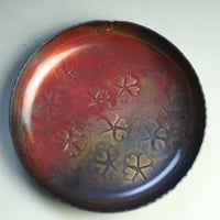 手作り銅器 急須台 茜 丸形　Φ95