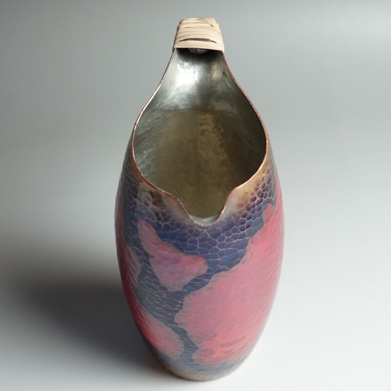 中国　古銅　刻象文　酒燗器　ちろり　酒瓶　M　R4707 銅ちろり（チロリ）錫被 格子文 酒器【日本酒】【逸品ギフト