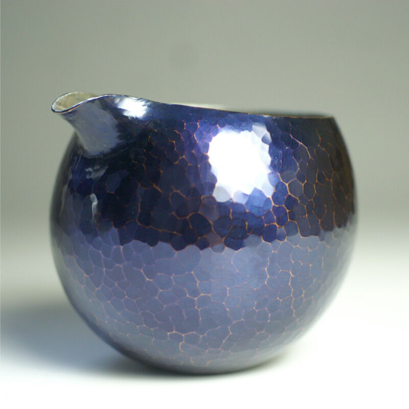 手作り銅器 徳利 片口 青藍色 内錫 一合用 酒器【日本酒】【亮】 冷酒