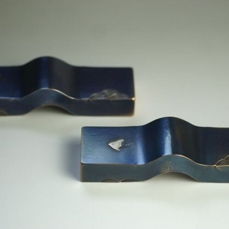 骨董晝道古銅製 水鳥鎮紙 Metal Vintage 鳥獣文様古鏡文鎮（造幣局製）d6.8cm ヴィンテージ 置物