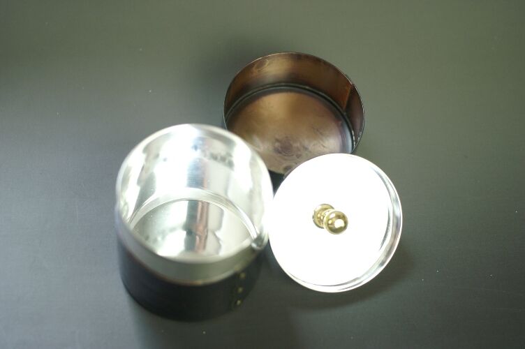茶筒 銅 手づくり 茶入 紫銅色 50g入用 茶器 工芸品 鍛造