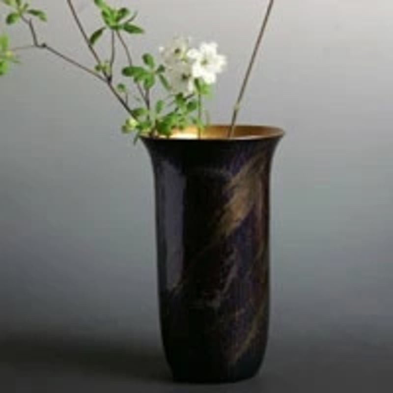 花瓶 風紋 筒形 一輪挿し 花器 銅製 工芸品 鍛造 手づくり 花瓶 風紋 筒形 一輪挿し 花器 銅製 工芸品 鍛造 手づくり