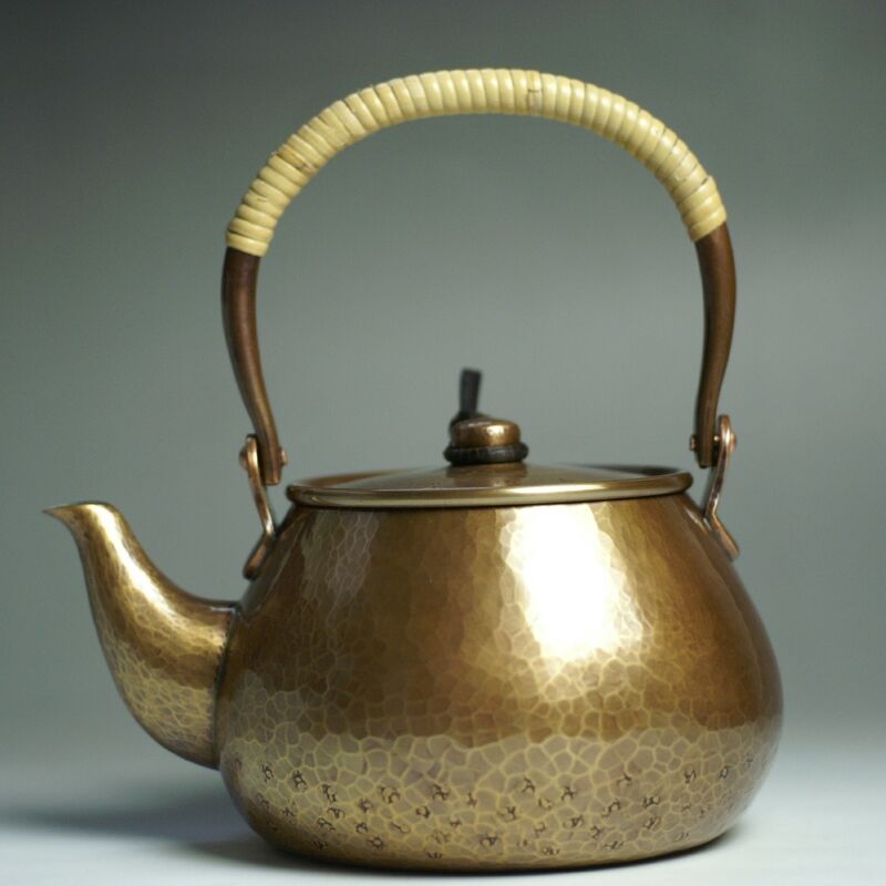 手作り銅器 急須 生地色丸形 茶器 | 鎌倉清雅堂