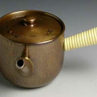 急須 銅器 手づくり 生地色 底丸形 茶器【工芸ギフト】【引出物御祝記念品】 工芸品 鍛造 おしゃれ 日本製