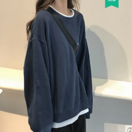 ラウンドネックセーター2020韓国スタイル(青)