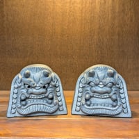 4寸阿吽セット笑鬼・守護鬼瓦（台座付き）即納可能 | oniyoshishop's STORE