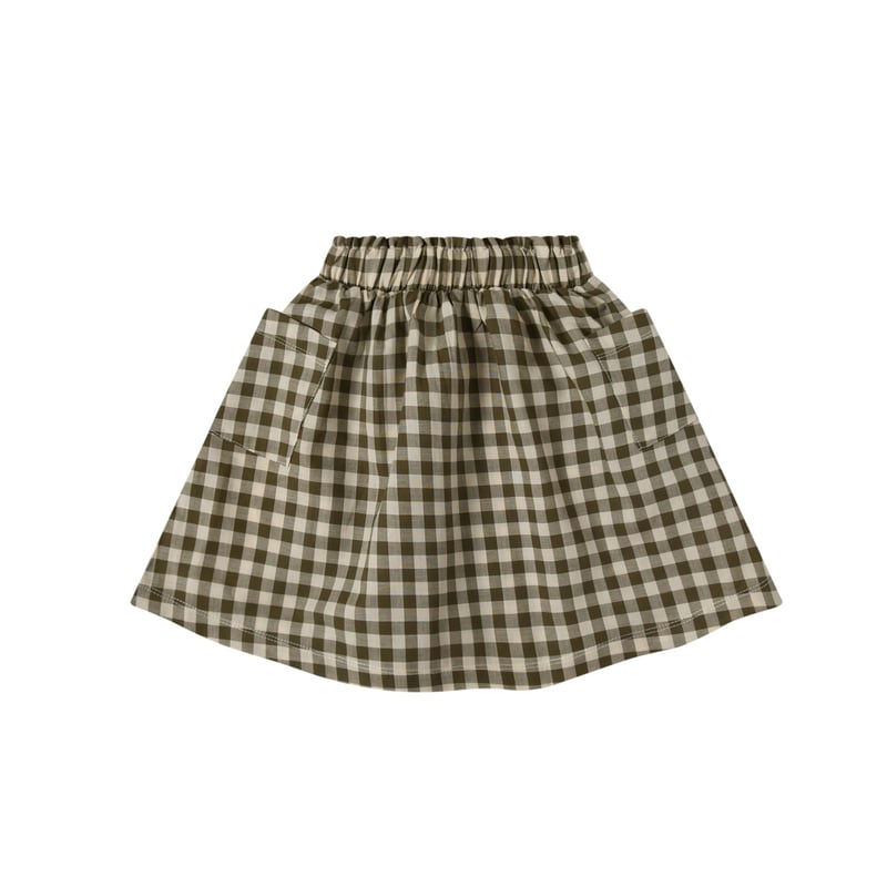 organiczoo Olive Gingham Tutti Skirt2-3Y