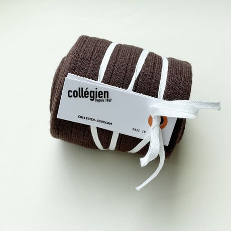 Collégien   / Ribbed Knee-high Socks《 chocolate 》