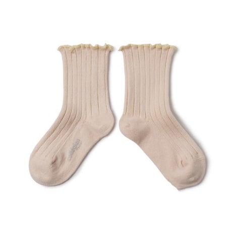 Collégien   / Lettuce Trim Ribbed Socks《 Sorbet 》