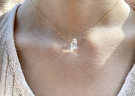 《Geo-Collection》 Clear Air Cristal (NECKLACE) K10 Herkimer Diamond