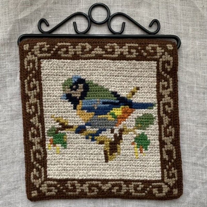 北欧ヴィンテージ刺繍壁掛け PetaPeta北欧雑貨ショップ＞＞北欧ヴィンテージ＞＞刺繍壁掛け