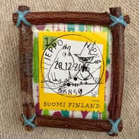 [Krabat24] フィンランド切手を使ったムーミンとスナフキンのブローチ
