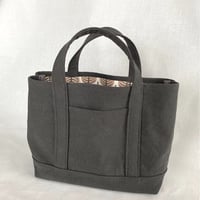 [to-go14] チャーコール色の帆布 x スウェーデンのヴィンテージファブリックのトートバッグ