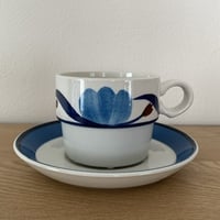 [Dala Treasures 117] 【レアもの】スウェーデン グスタフスベリ Siljanblå カップ＆ソーサー