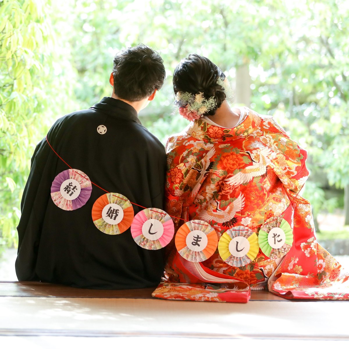 夫婦円満・結婚しましたガーランド2点セット | 結婚式前撮りアイテム
