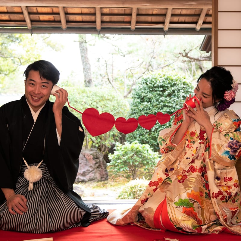送料無料＊糸電話ガーランド「ハートがだんだん大きく」 | 結婚式前 