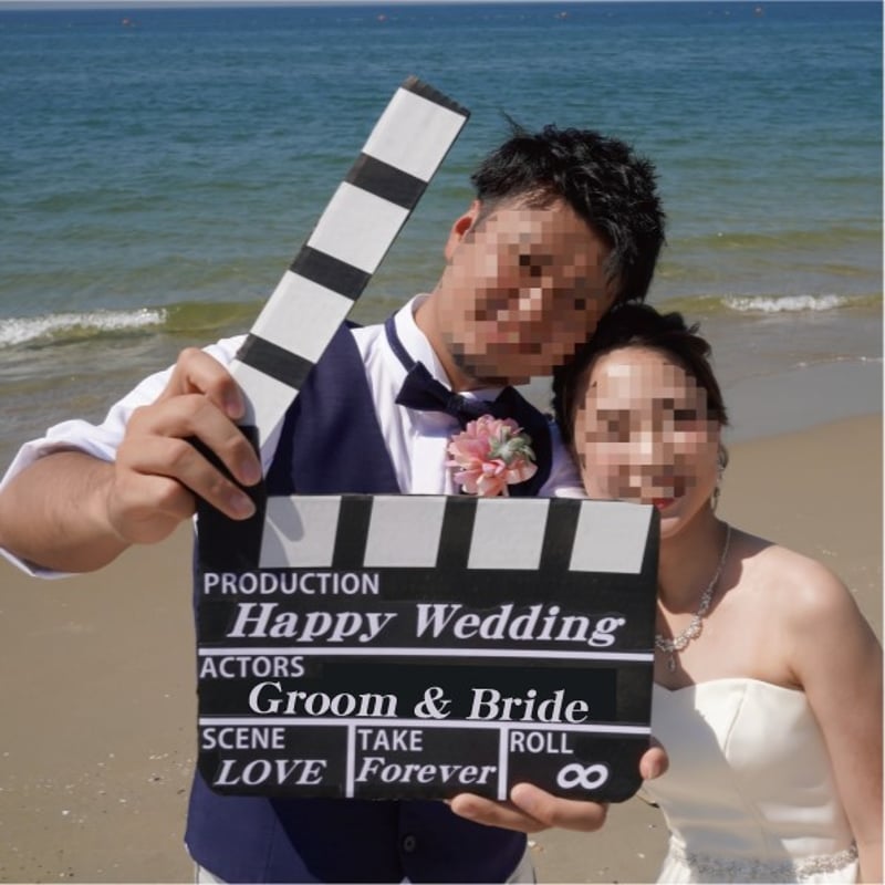 SNSで大人気※ ウェディングフォトアイテム「カチンコ」 | 結婚式前