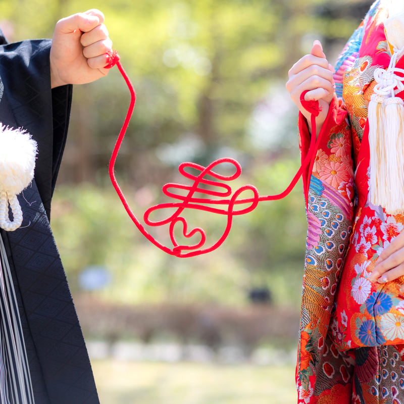 SNSで大人気※ 運命の赤い糸「寿」 | 結婚式前撮りアイテム