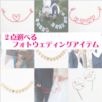 2点選べるフォトウェディングアイテム　前撮り ドレス フォト婚