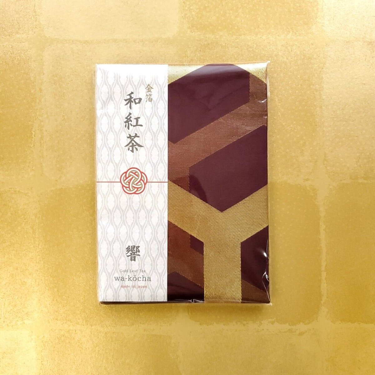 金箔 和紅茶 『響』 紅茶 帯 ティーパック 5袋入り 紫地亀甲 金箔 和紅茶 『響』 紅茶 帯 ティーパック 5袋入り 紫地亀甲
