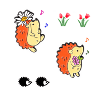 可愛いハリネズミのピンズ(2種類)