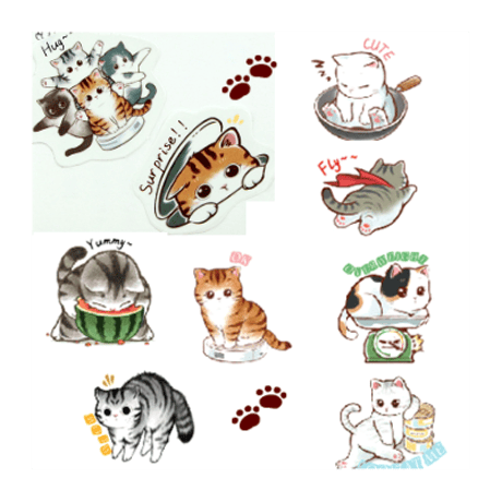 可愛い子猫のシール・45枚組【送料無料】