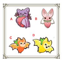 キュートなコウモリのアクリルピンズ(4種類)