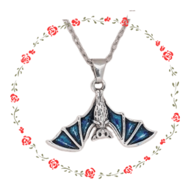 ぶら下がるコウモリのエナメルプチネックレス | LOVE BAT