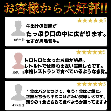 ⭐期間限定⭐黒毛和牛のビーフシチュー １食