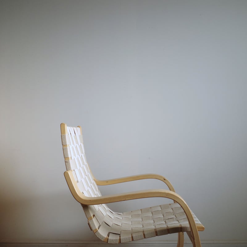 N アアルトチェアー アームチェア 45 ハニー ステイン ウェビング ナチュラル