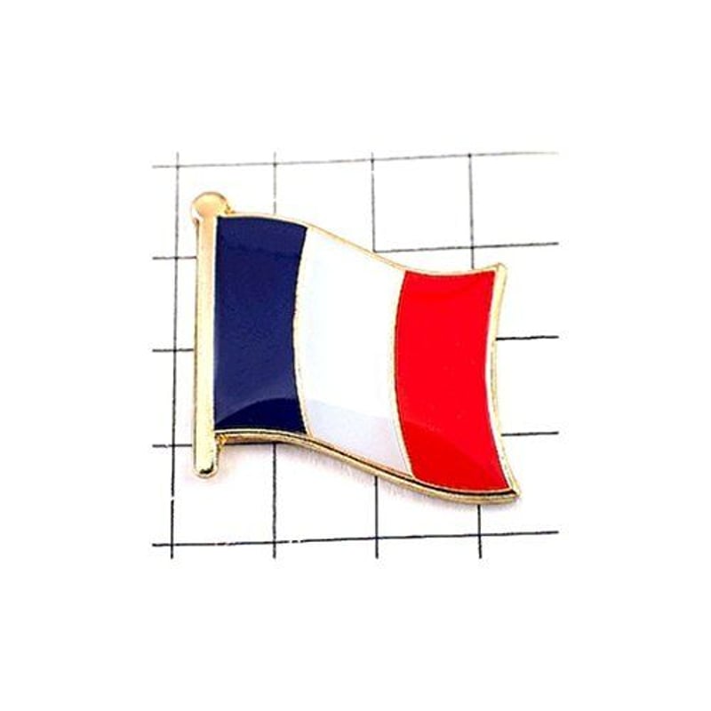 ピンバッジ フランス の 国旗 トリコロール 青白赤 デラックス薄型