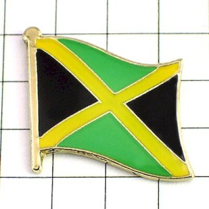 ピンバッジ ジャマイカ の 国旗 デラックス薄型キャッチ付き ピンズ