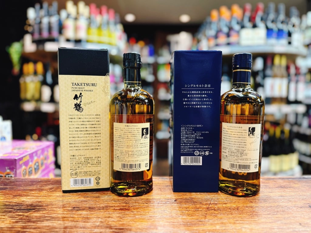 竹鶴ピュアモルト 43度 700ml ＆ ニッカ シングルモルト 余市 45度