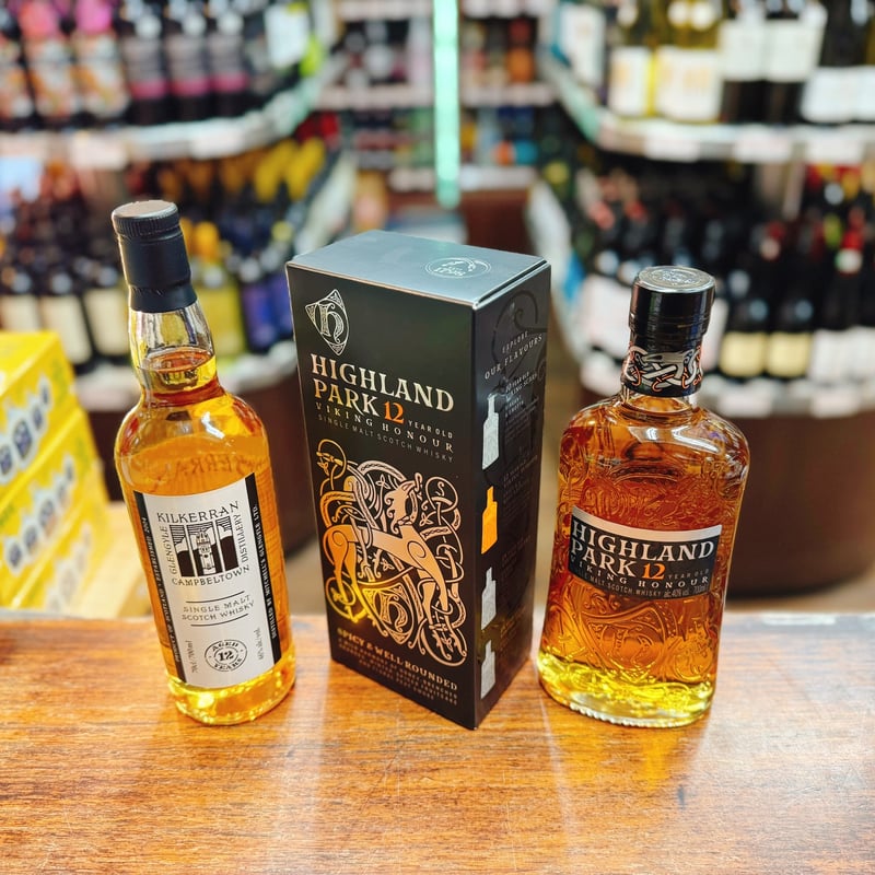 キルケラン12年 ＆ ハイランドパーク 12年 ヴァイキング・オナー（黒