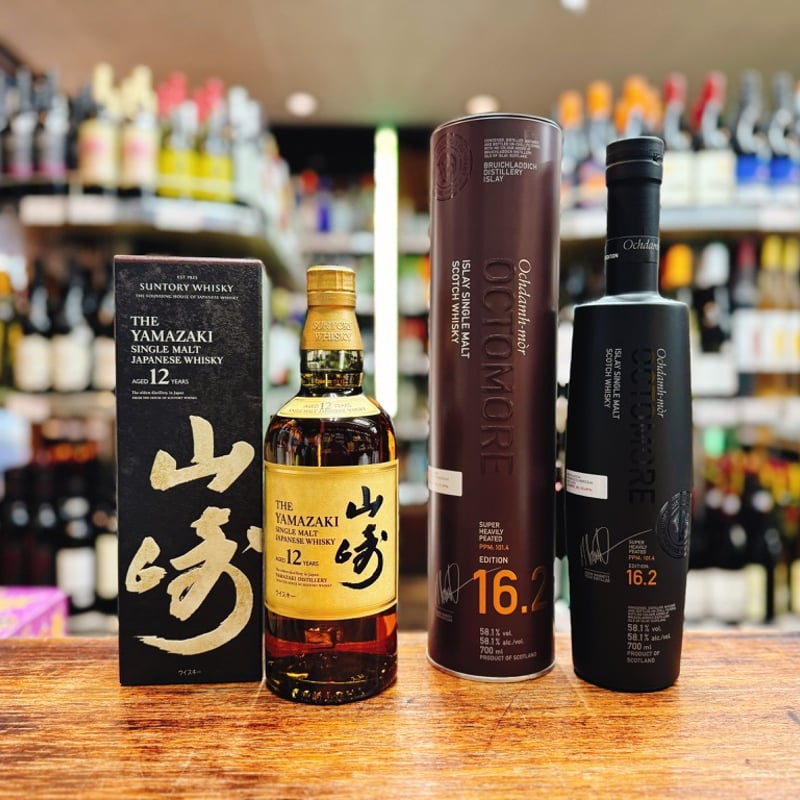 山崎12年、オクトモア13.1　2本セット サントリーシングルモルトウイスキー 山崎12年 ＆ オクトモア 16.2 2本