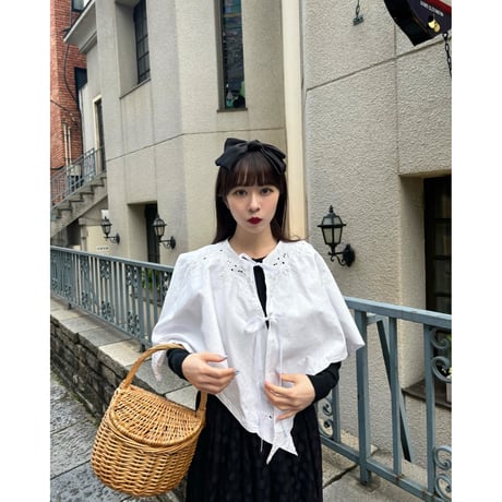 Vintage white embroidery cape