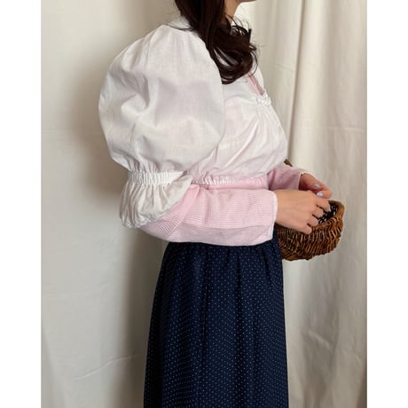 Vintage candy sleeve lace tyrol blouse