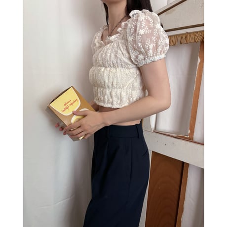 Vintage mini floral lace tops