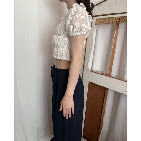 Vintage mini floral lace tops