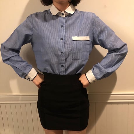 Vintage lovely blue stripe shirt