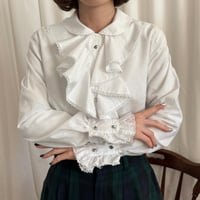 Vintage girly frill white blouse
