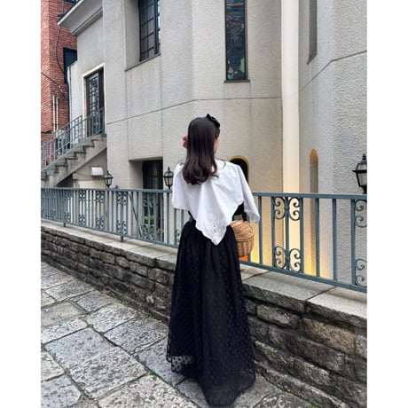 Vintage white embroidery cape