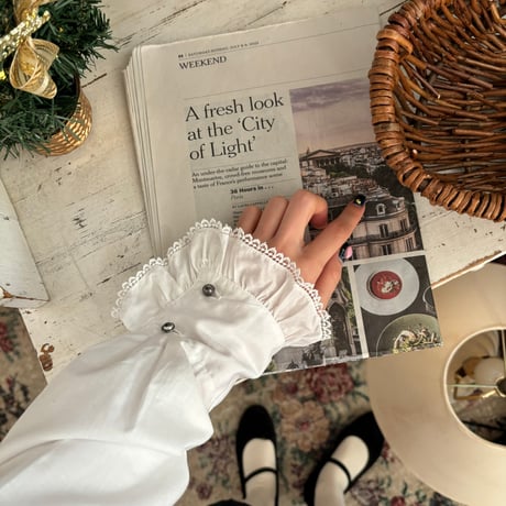 Vintage girly frill white blouse
